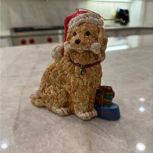 Christmas puppy dog ornament with glitter